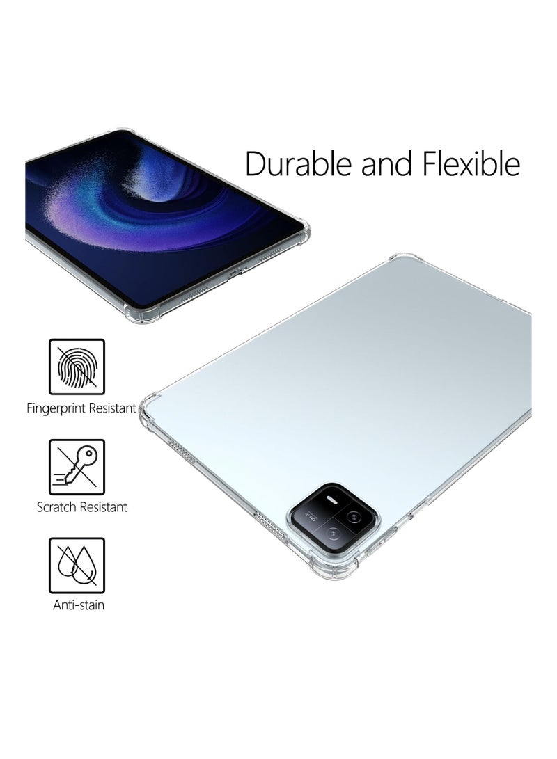 SYOSI Clear Protective TPU Case for Xiaomi Pad 6/Xiaomi Pad 6 Pro,  [Corner Protection]Transparent Shock-Resistant Case Clear Back Shell Soft Clear TPU Case Soft, Transparent, & Ultra-Thin Protective Shell - Image 2
