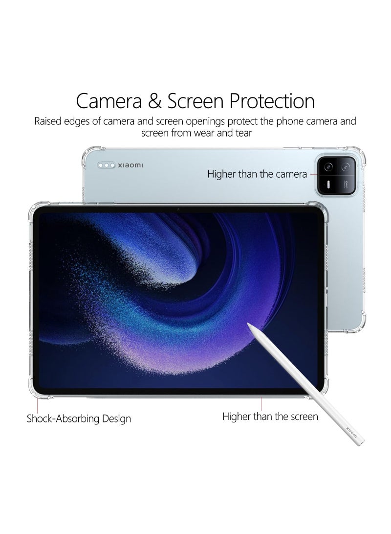 SYOSI Clear Protective TPU Case for Xiaomi Pad 6/Xiaomi Pad 6 Pro,  [Corner Protection]Transparent Shock-Resistant Case Clear Back Shell Soft Clear TPU Case Soft, Transparent, & Ultra-Thin Protective Shell - Image 3