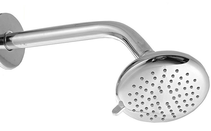 ABS (PLASTIC) BODY 3 FLOW 5 INCH ROUND SHOWER HEAD WITH 7 INCH LONG ARM