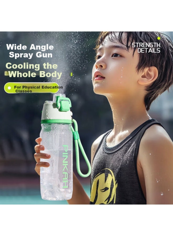 Cica Sports Spray Water Bottle For Children And Students Aged 6-12, Summer Large Capacity Tritan Spray Cup - Image 1