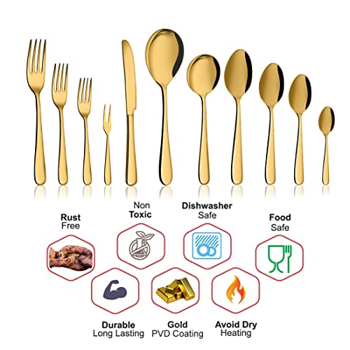 Shri & Sam Stainless Steel Monika Gold PVD Coating Desert Spoon,6 Pieces - Image 5