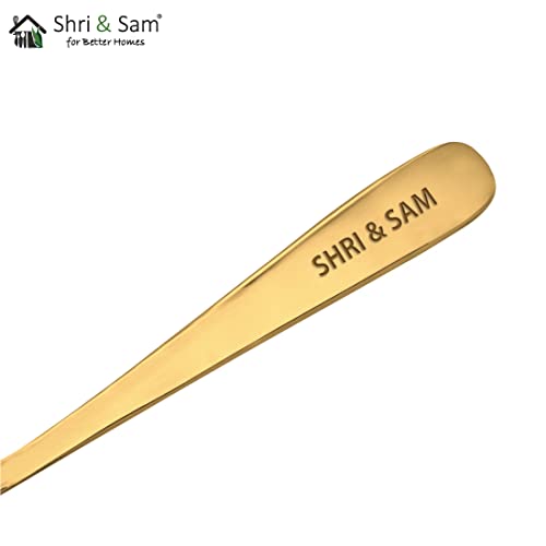 Shri & Sam Stainless Steel Monika Gold PVD Coating Desert Spoon,6 Pieces - Image 4