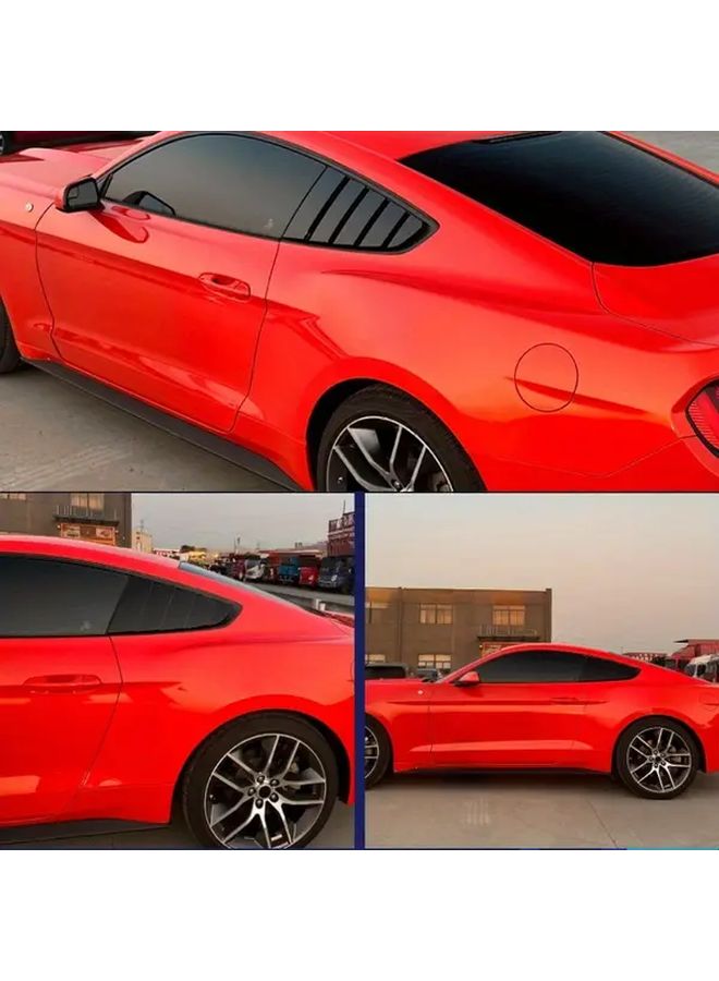 نمط ألياف الكربون لفتحة النافذة الخلفية لفورد موستانغ MK6 2015 2023 ملحق خارجي متين من ABS سهل التركيب حفر تصميم أنيق لمفصلي السيارات - Image 4