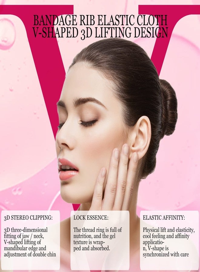 APPTI قناع رفع الوجه APPTI 5 قطع بتصميم V-Line، قناع تقليل الذقن المزدوج، حزام للذقن للنساء، قناع تشكيل الذقن بتصميم V-Line، لاصق للخد والرقبة - Image 5
