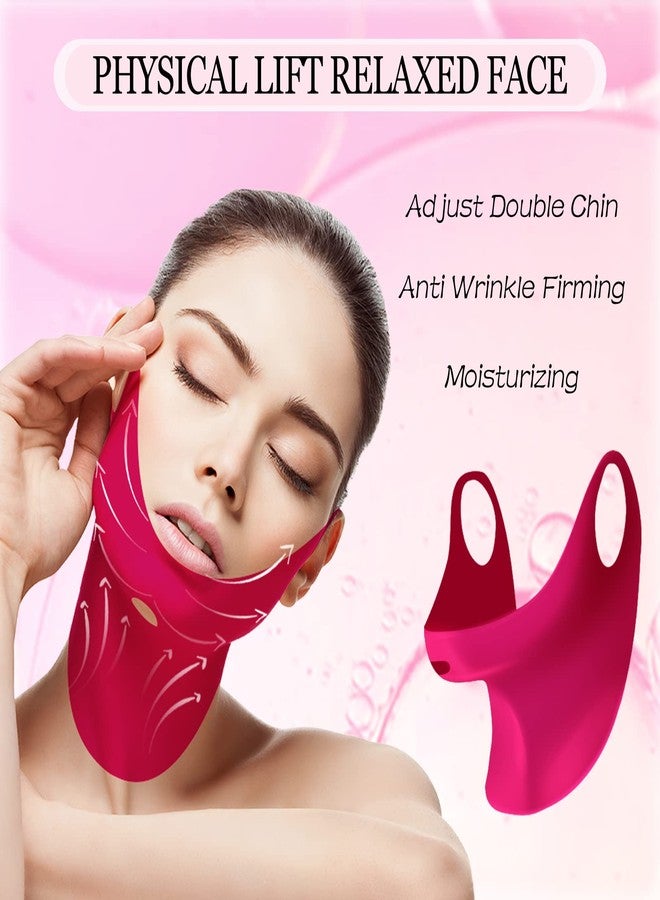 APPTI قناع رفع الوجه APPTI 5 قطع بتصميم V-Line، قناع تقليل الذقن المزدوج، حزام للذقن للنساء، قناع تشكيل الذقن بتصميم V-Line، لاصق للخد والرقبة - Image 2