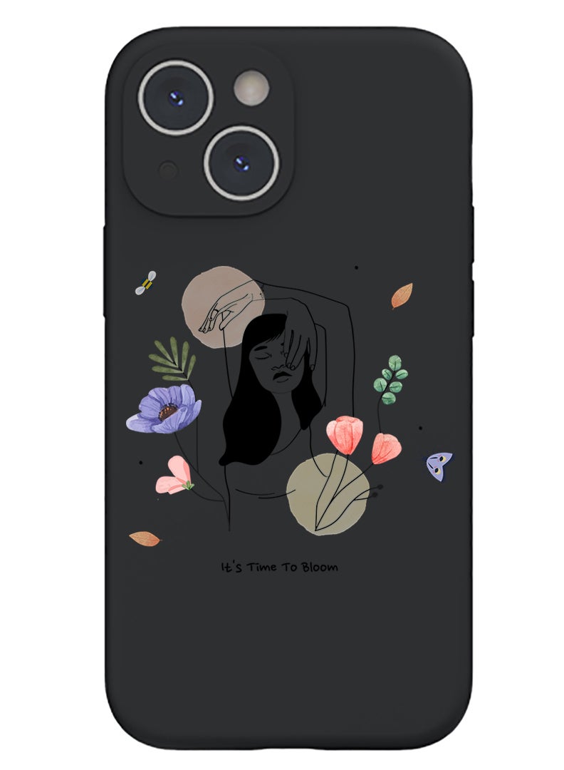 Theodor Protective Slim Fit Case Liquid Silicone Cover with Full Body Protection Anti-Scratch Shockproof Case For iPhone 13 Black  - BTS sticker - Image 1