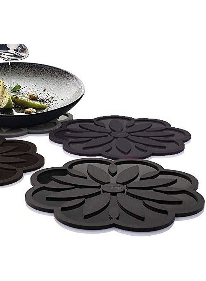P-Plus International Silicone Trivets Mat for Dish Hot Pads for Counter Top,Pan and Pot Heat Resistant Hot Protector (Fulda_B Pack of 4 Random) - Image 2
