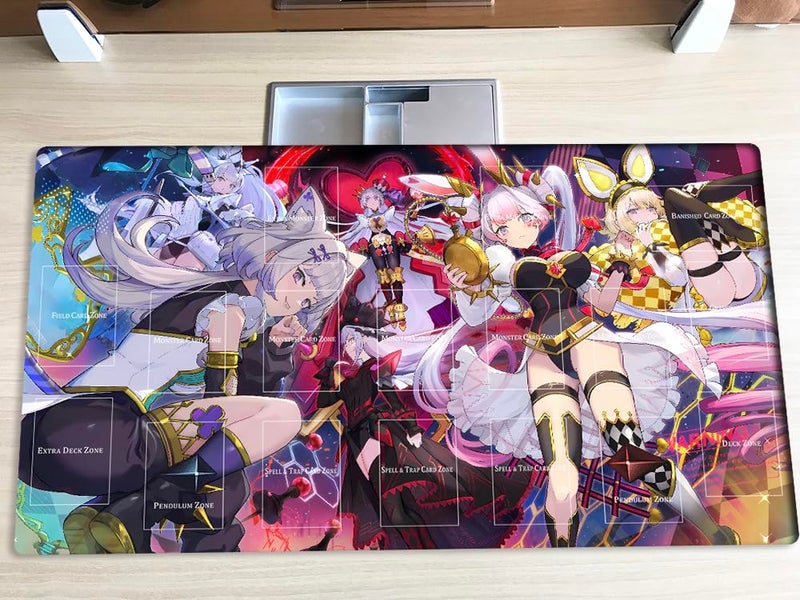 Mlikemat New Playmat Malice P White Rabbit TCG OCG CCG Trading Card Game Mat Mouse Pad with Zones + Bag (YG001-344-A) - Image 2