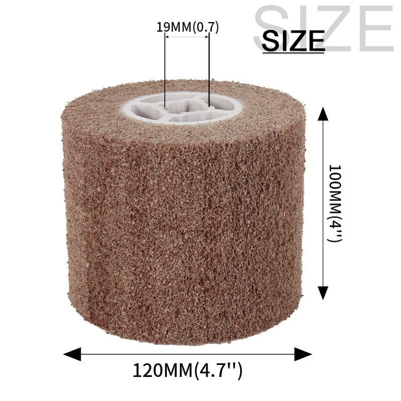 Baisiky 120x100x19mm Non-Woven Abrasive Wire Drawing Polishing Burnishing Wheel Flap Brush for Surface Treatment Stainless Steel, Aluminum, Copper, and More - 180 Grit - Image 2