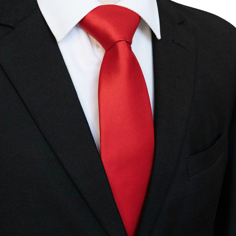 JEMYGINS Red Tie Silk Necktie for Men Business and Wedding - Image 2