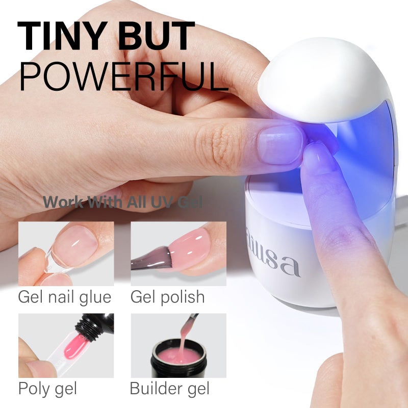 AILLSA Gel Nail Kit Short Almond Nail Tips 240pcs with 2 In 1 Nail Glue Base Coat and Nail Dehydrator, Gel Full Nail Kit with Nail Lamp Top Coat for Starters Home Salon Valentine's Day - Image 2