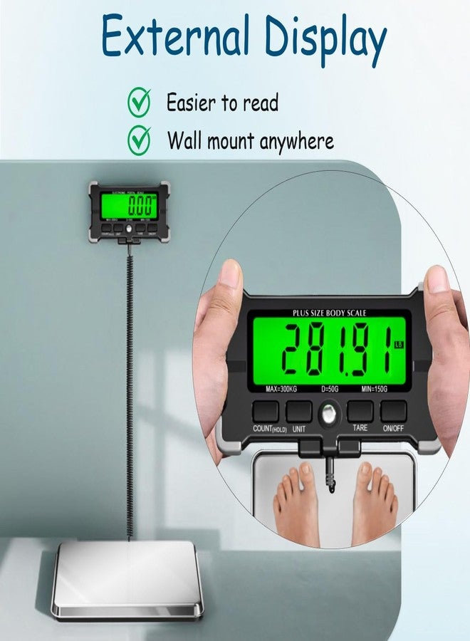 Urby Extra Wide Scale for Body Weight, Talla Extra Balanzas para Pesar Personas, Plus Size Scale with Easy to Read External Display. Gift for Seniors, Plus Size Person. 300kg/660lb Capacity. - Image 3