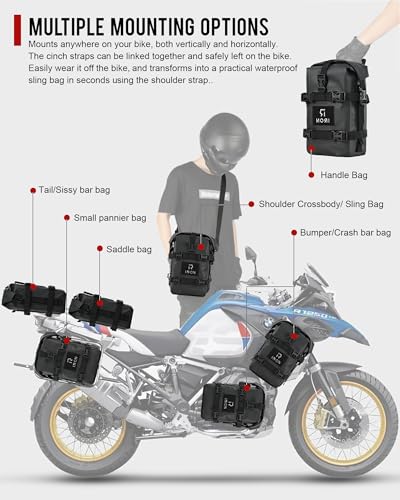 RIDEIRON Motorcycle Crash Bar Bag Waterproof 5L*2pcs Bumper Duffel Side Bags with Shoulder Strap Tail Bag Luggage Dry Tool Carry PVC Travel Hiking - Image 3