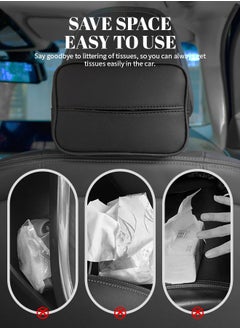 Generic Leather Car Tissue Holder, Waterproof Car Napkin Holder, Car Tissue Holder With Zipper, Tissue Dispenser, Car Decoration Accessories For Toyota, Changan, Mazda, Hyundai, Kia Car Accessories 3.14x4.7  - Image 3
