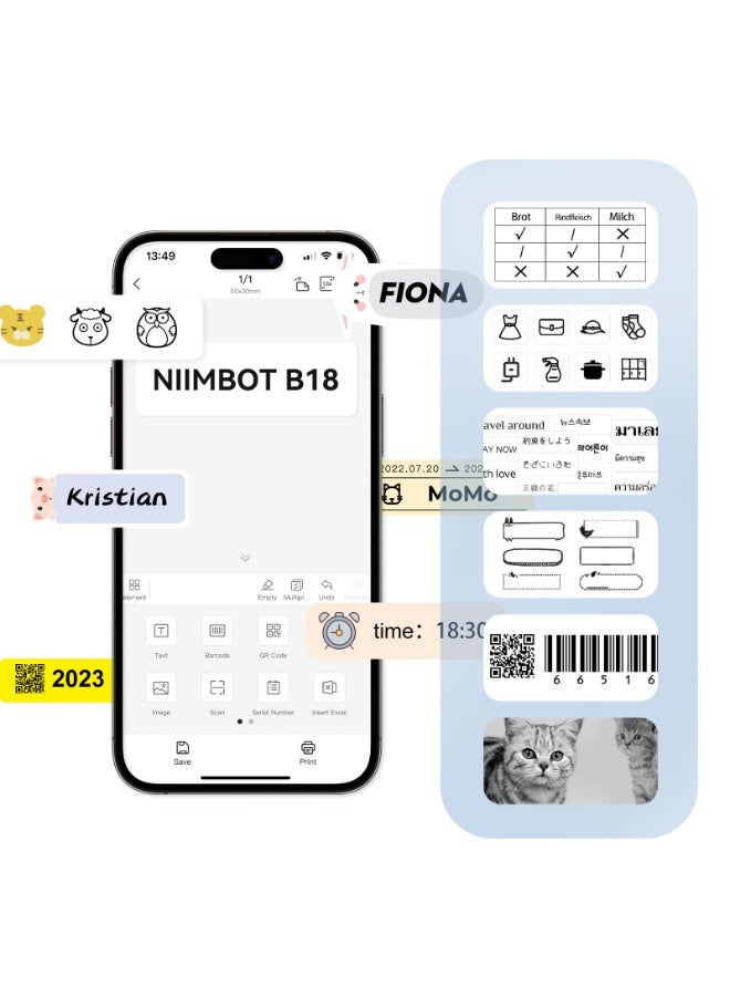 نيمبوت NIIMBOT Thermal Transfer Labels 0.55''x1.97'', for N1(B18) Label Maker, PET Material, Waterproof and High-Temperature Resistance, Long Storage Time, White(14x50mm-125) - Image 3
