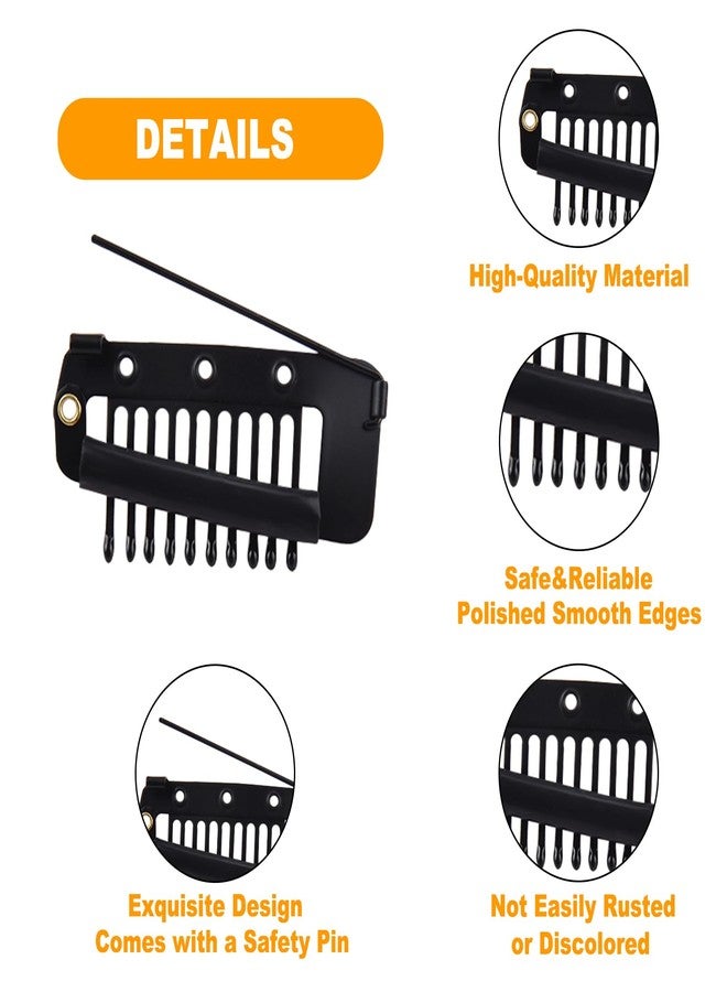 NICECRAFT 16 Pcs Chunni Clips Multipurpose Dupatta Clips Secure Wig Tikka Black - Image 3
