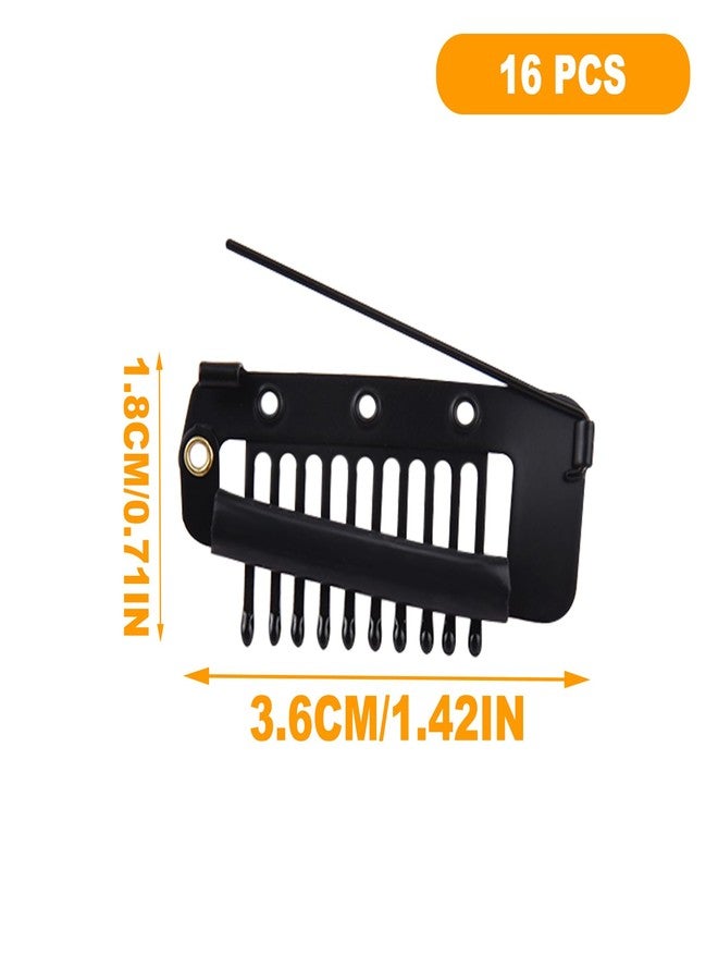 NICECRAFT 16 Pcs Chunni Clips Multipurpose Dupatta Clips Secure Wig Tikka Black - Image 2