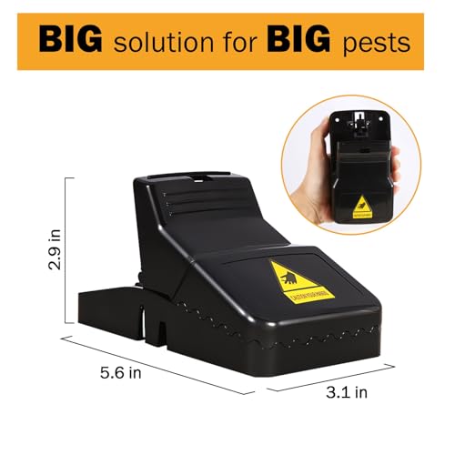 Feeke Rat Trap, Large Mouse Traps, Mouse Traps Indoor for Home, Instant Kill Traps for Mouse Rat Chipmunk, Quick Set Up and Reusable - 6 Pack, Black - Image 3