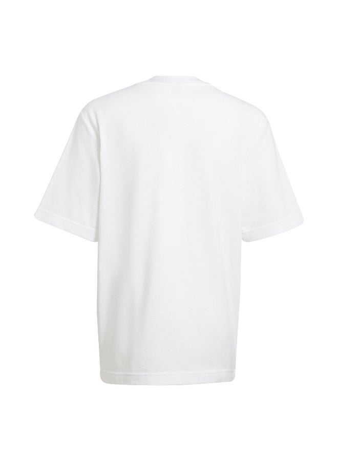 Adidas U Fi Logo T White Training T-Shirts 7-8Y - Image 3