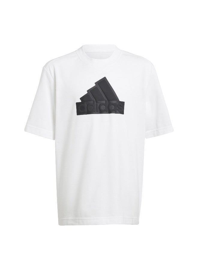 Adidas U Fi Logo T White Training T-Shirts 7-8Y - Image 2