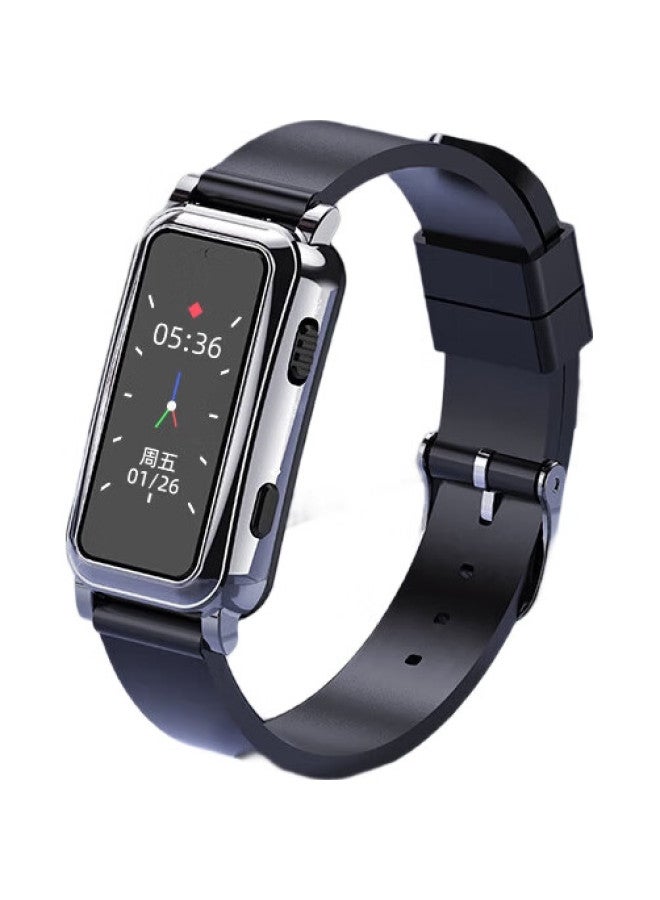 Aigo Watch-Style Voice Recorder R6522, 16Gb Professional Recorder, One-Button Recording, High-Definition Noise Reduction, Mp3 Player, For Study, Interviews, Meetings, Black - Image 1