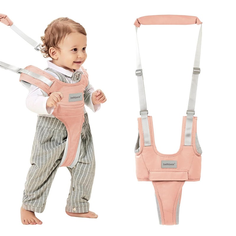 Bethbear Baby Walking Harness-Handheld Assistant Belt- Toddler Infant Walking Aid for Trainer & Support 7-24 Month Old (All Seasonr-Pink-1819) - Image 1