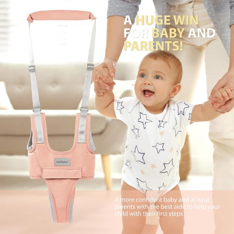 Bethbear Baby Walking Harness-Handheld Assistant Belt- Toddler Infant Walking Aid for Trainer & Support 7-24 Month Old (All Seasonr-Pink-1819) - Image 5