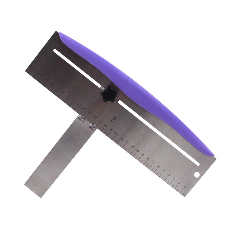 Enajucy 12 Inch Cake Scraper Smoother, Stainless Steel Cake Bench Scraper Decorating Tools for Icing Frosting Cream Edge - Adjustable Kitchen Spatula for Mousse, Cheese, Cream Cake (Purple)