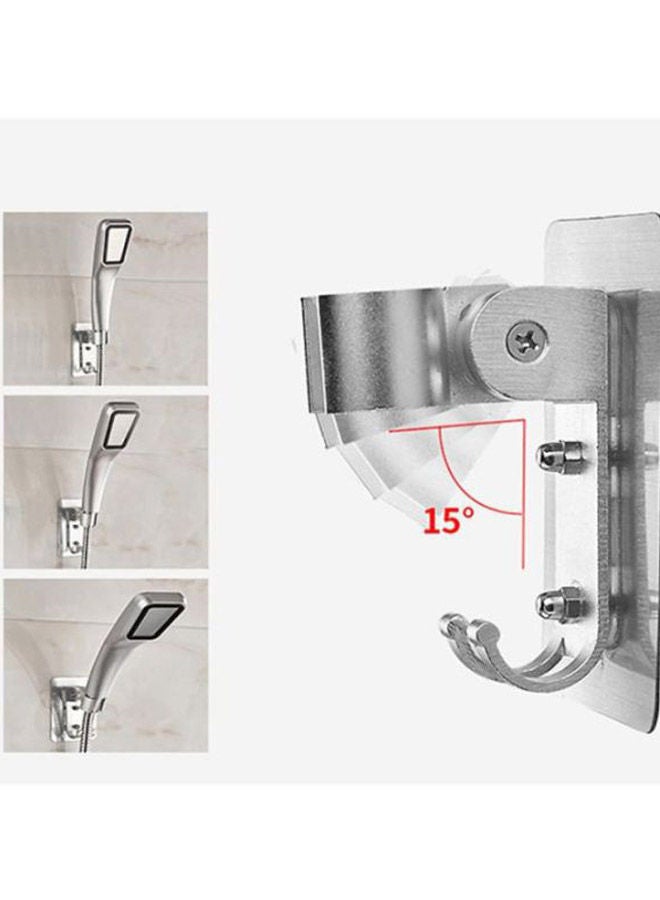 NIBEMINENT Adjustable Chrome Finish Shower Head Holder Silver 8x5x80centimeter - Image 2