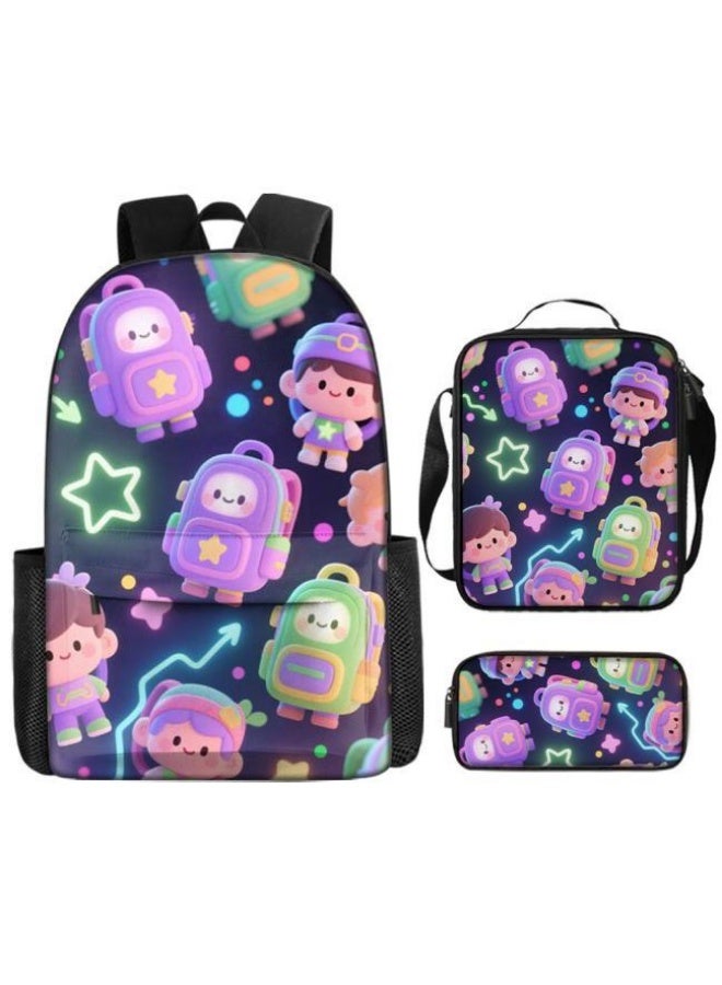 Bright Li Fire Cute cartoon bag set | shoulder + handbag + stationery bag | school season/holiday gift hot recommendation  - Image 2