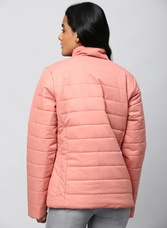 HIGH STAR Women Pink Puffer Jacket