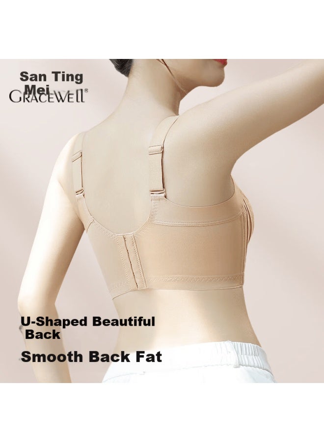 GRACEWELL Tingmei Lace Push-up Shaping Bra For Small Bust, Side Support, Lift, Anti-sagging, Fixed Cup, XL - Image 2