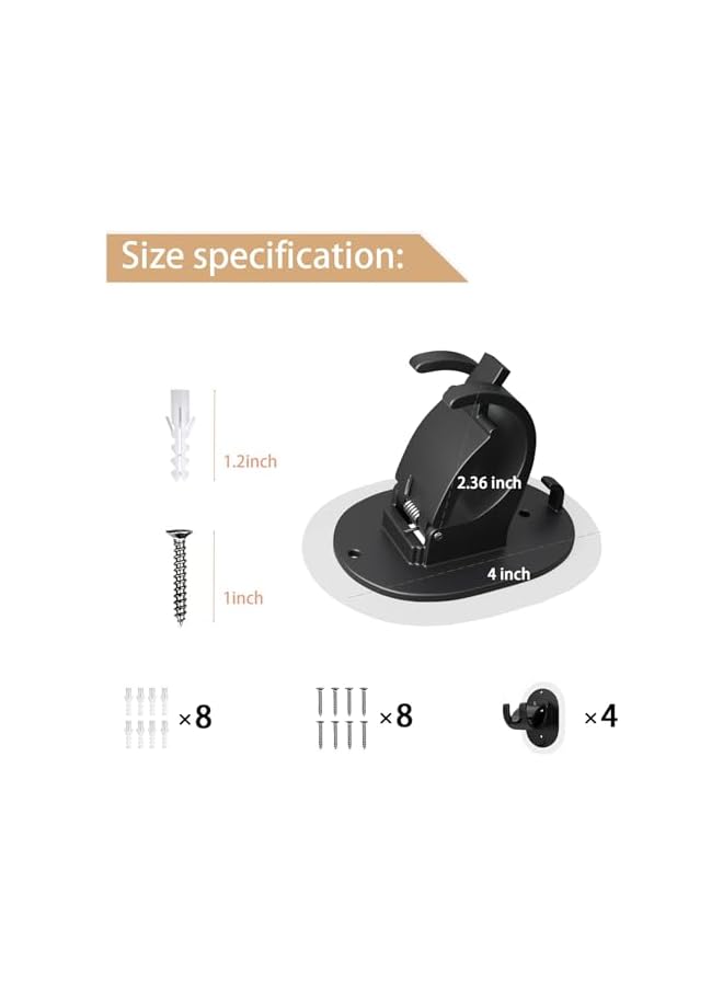 erorex Self Adhesive Curtain Rod Bracket，Universal Plastic Curtain Rod Holders，Curtains rods no Drilling Self Adhesive Curtain Rod Holders，Suitable for Kitchen, Bathroom, Room(4 Pieces, Black)  - Image 5