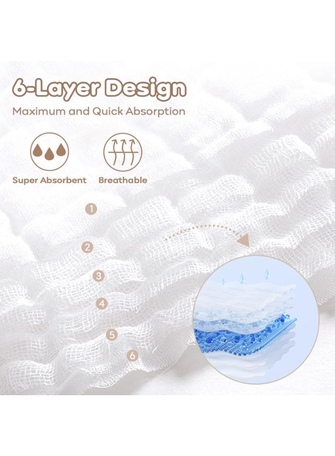 Yoofoss Muslin Baby Washcloths 100% Cotton Face Towels 10 Pack Wash Cloths for Baby 12x12in Soft and Absorbent Baby Wipes (White) - Image 4