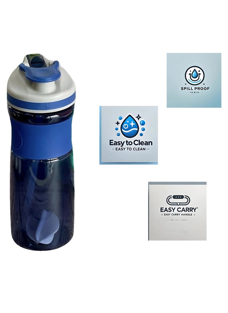 VIO - Gym Shaker Bottle 800 ML 100% Leakproof Stylish Dual Straw Sipper Bottle with Mixer Ball for Protein BPA Free Material Sports Water Bottle For Adults Kids with Supplement Stirring Ball Drinking Cup for Fitness Exercise Yoga Sports Gym Men Women - Image 1