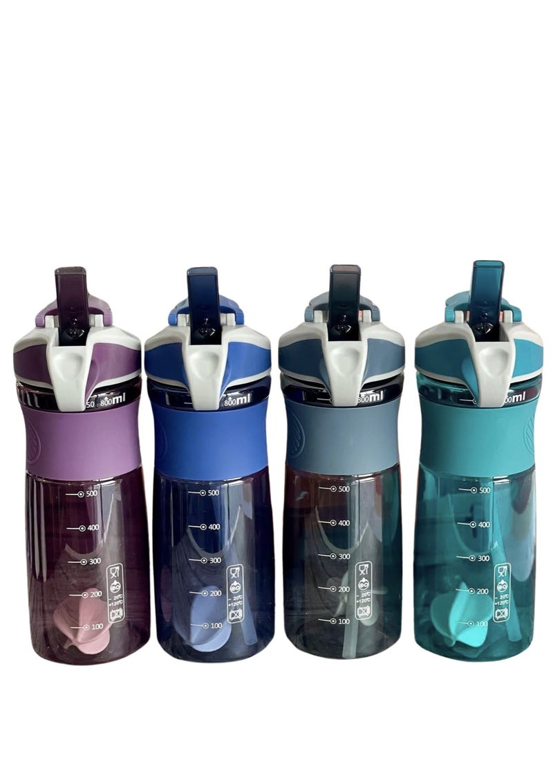 VIO - Gym Shaker Bottle 800 ML 100% Leakproof Stylish Dual Straw Sipper Bottle with Mixer Ball for Protein BPA Free Material Sports Water Bottle For Adults Kids with Supplement Stirring Ball Drinking Cup for Fitness Exercise Yoga Sports Gym Men Women - Image 1