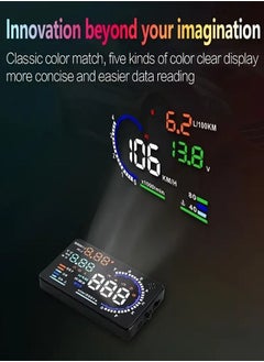 Generic 5.5in HD Car Head-up Display: OBD2 Speedometer & Alarm Accessories for Enhanced Driving  - Image 3