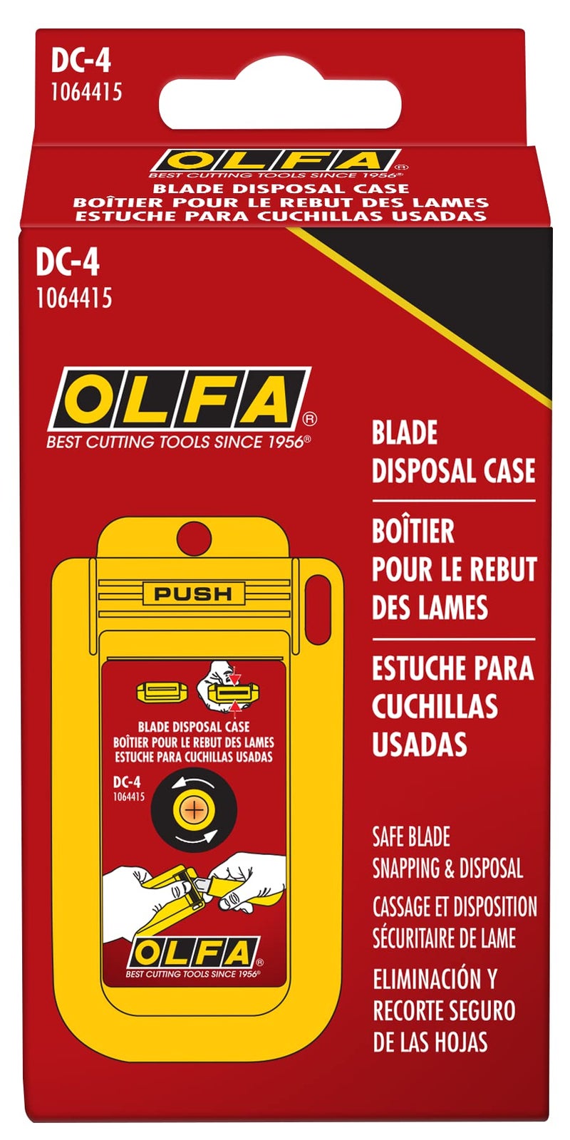 OLFA Mountable Blade Disposal Can (DC-4) - Blade Bank Container w/Mounting Hole Quickly & Safely Disposes & Stores Snap-Off Utility Knife Blades, Perfect for Construction, Warehouses, Work Sites - Image 2