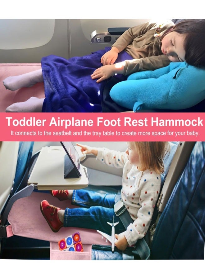 Kissy Baby Toddler Airplane Bed, Kids Airplane Seat Extender Travel, Kids Airplane Travel Essentials, Must Have for Toddlers, Portable Plane Bed for Flights (Pink) - Image 2