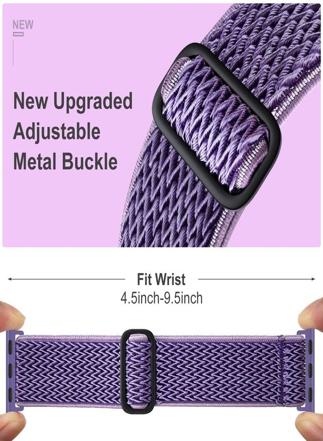 SAMYERLEN Stretchy Braided Solo Loop Compatible for Apple Watch Band 38mm 40mm 41mm 42mm 44mm 45mm 46mm 49mm Adjustable Elastic Nylon for iWatch Series 11 10 9 8 7 6 5 4 3 2 SE 3 SE 2 SE Ultra 3 Ultra 2 Ultra Purple - Image 2