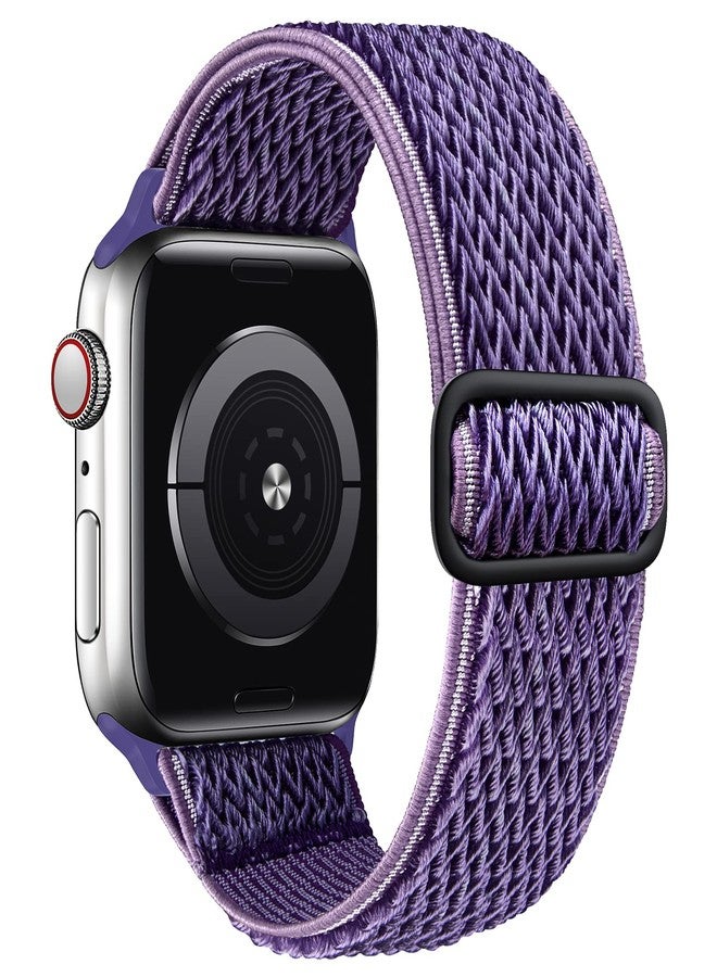 SAMYERLEN Stretchy Braided Solo Loop Compatible for Apple Watch Band 38mm 40mm 41mm 42mm 44mm 45mm 46mm 49mm Adjustable Elastic Nylon for iWatch Series 11 10 9 8 7 6 5 4 3 2 SE 3 SE 2 SE Ultra 3 Ultra 2 Ultra Purple - Image 1