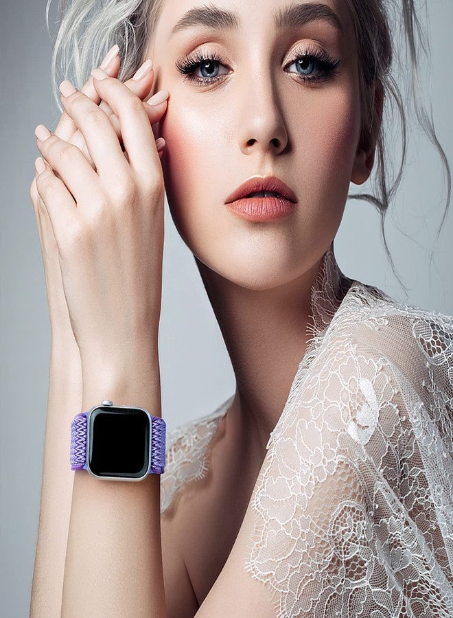 SAMYERLEN Stretchy Braided Solo Loop Compatible for Apple Watch Band 38mm 40mm 41mm 42mm 44mm 45mm 46mm 49mm Adjustable Elastic Nylon for iWatch Series 11 10 9 8 7 6 5 4 3 2 SE 3 SE 2 SE Ultra 3 Ultra 2 Ultra Purple - Image 5