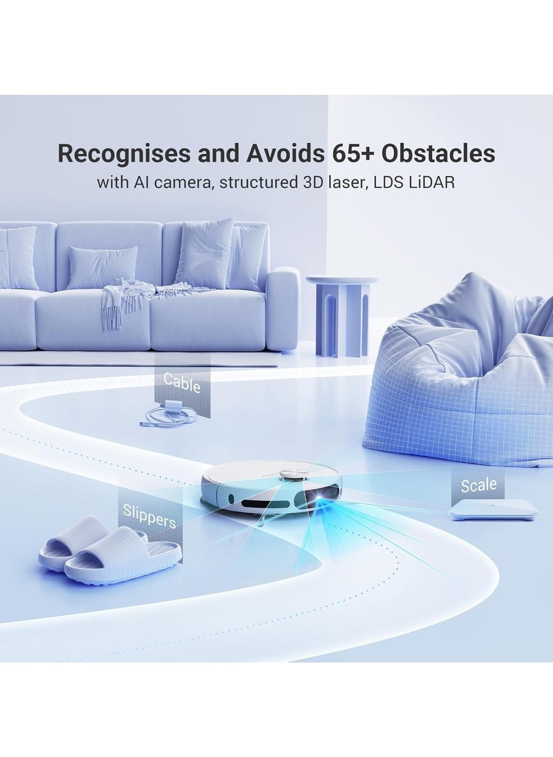EZVIZ EZVIZ RS20 Pro Robot Vacuum Cleaner with All-in-One Auto Station – 7200Pa Suction, Hot Water Mop Washing, Self Emptying, AI Obstacle Avoidance, Pet-Friendly, Carpet Detection – White  - Image 3
