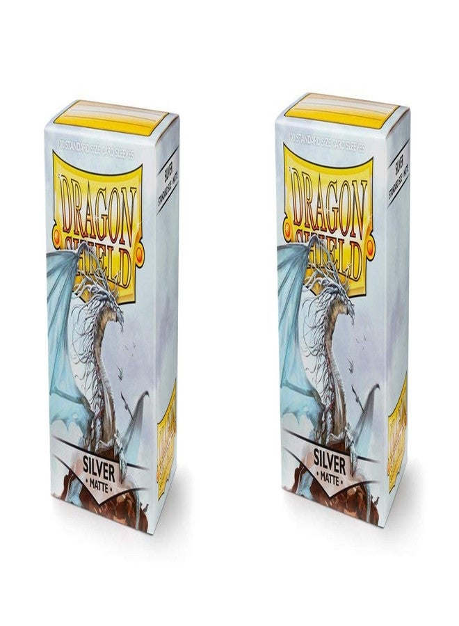 dragon shield 2 Packs Dragon Shield Matte Silver Standard Size 100 ct Card Sleeves Value Bundle! … - Image 2