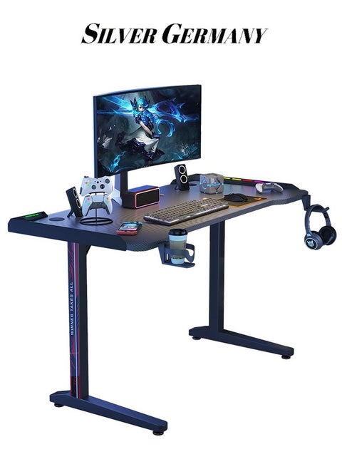 Computer Desk Desktop Home E-sports Table and Chair Bedroom Simple Table Workbench Desk Student Study Table Armor with RGB Light Belt