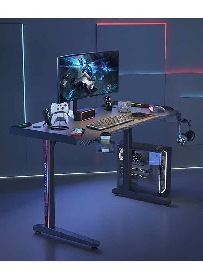 SILVER GERMANY - Computer Desk Desktop Home E-sports Table and Chair Bedroom Simple Table Workbench Desk Student Study Table Armor with RGB Light Belt - Image 1