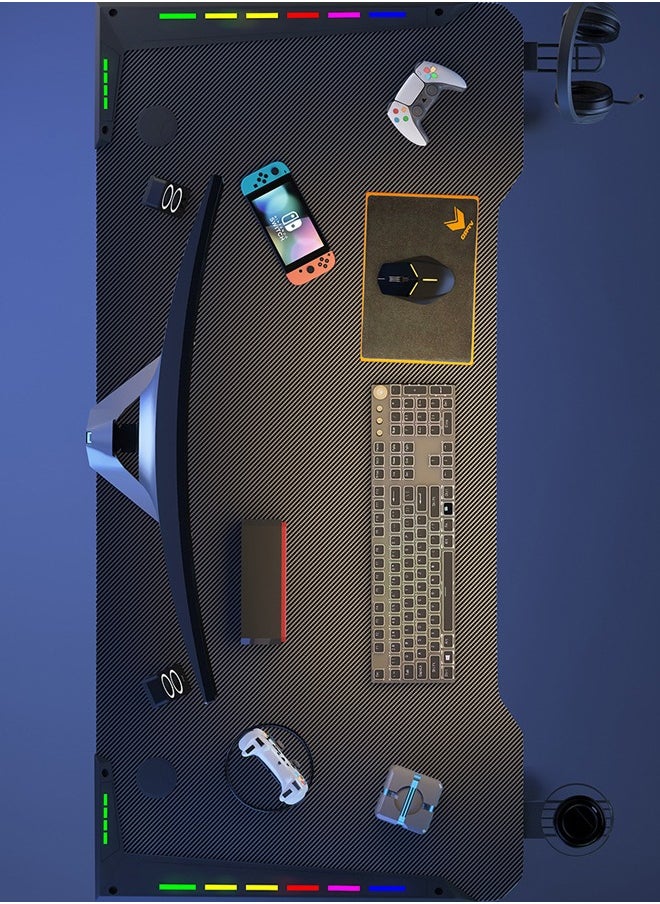 SILVER GERMANY - Computer Desk Desktop Home E-sports Table and Chair Bedroom Simple Table Workbench Desk Student Study Table Armor with RGB Light Belt - Image 1