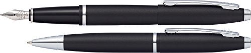 Cross Calais Satin Chrome Ballpoint Pen & Fountain Pen with Medium Nib in Gift Box (AT0117-14MS) - Image 2