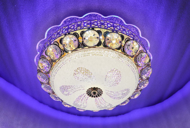 swanart Peacock Round Chandelier Ceiling Light Lamp (Multicolour) (Design 2) - Image 1