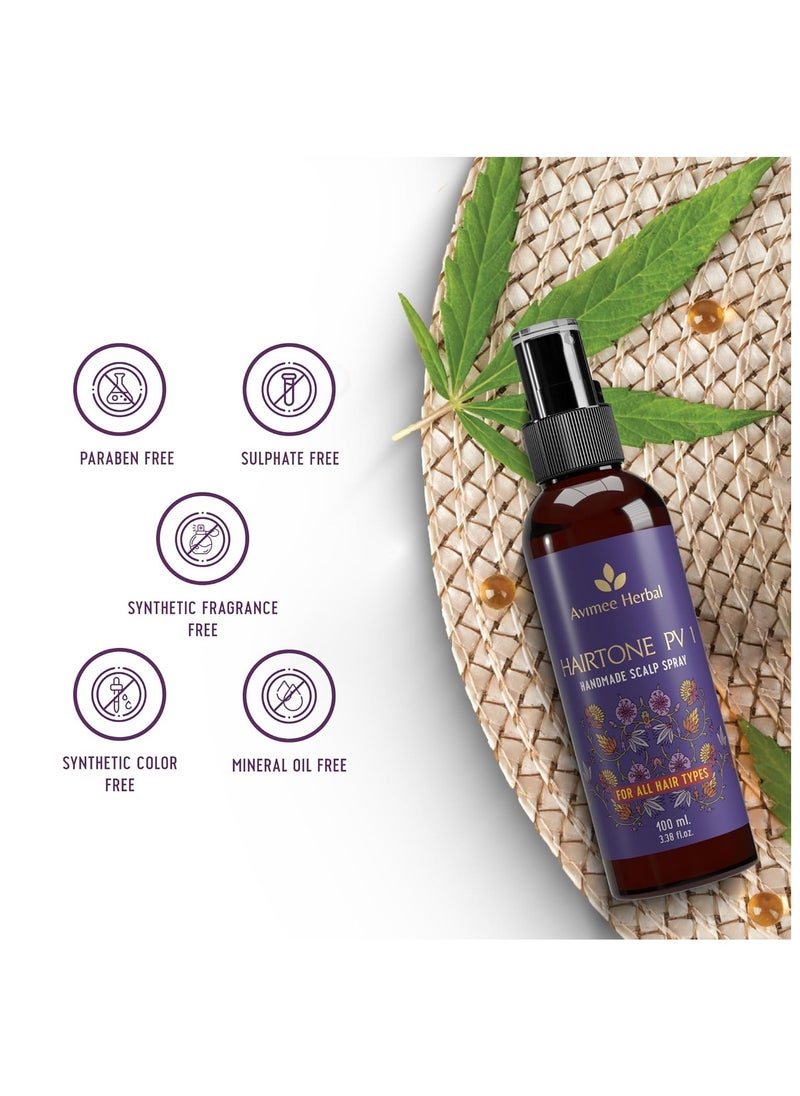 Generic - Avimee Herbal Hairtone PV 1 Scalp Spray | Natural DHT Blocker & Fights Hair Fall | With Rosemary, Saw Palmetto, Amla, Methi & Bhringraj Extracts | Serum For Men & Women | 100 ml - Image 1
